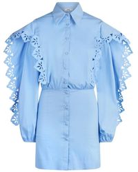 Jijil - Abito camicia blu in misto cotone - Lyst