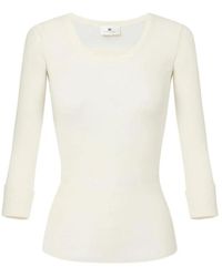Elisabetta Franchi - Gebreide Top Met Lettering Detail - Lyst