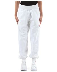 Calvin Klein - Pantaloni sportivi in cotone e viscosa con ricamo logo - Lyst