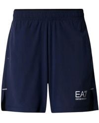 EA7 - Fitness ,Blauw ,Polyester Training Shorts - Lyst