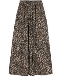 Liu Jo - Leopard print flared skirt - Lyst