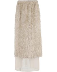 Alysi - Fringe Midi Rok - Lyst