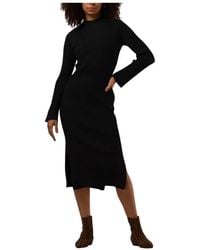 Moss Copenhagen - Schwarzes Midi-Kleid Für Stilvolle Frauen - Lyst