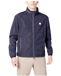 ARMANI EXCHANGE - Blauwe Opvouwbare Polyesterjas Lente/Zomer Collectie - Lyst