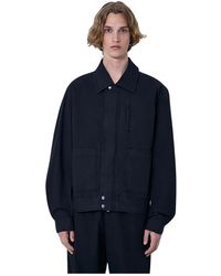 Dries Van Noten - Jassen ,Zwart ,Katoen Katoenen Jas Met Drukknoopsluiting - Lyst
