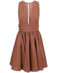 Pinko - Vestido taffeta en marrone fard rosiccio - Lyst