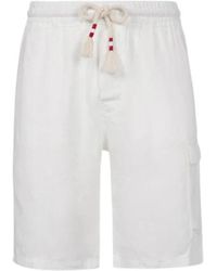 Mc2 Saint Barth - Bermuda in lino bianco con tasca laterale - Lyst