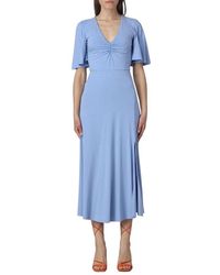 Patrizia Pepe - Elegantes V-Ausschnitt Midi Kleid - Lyst