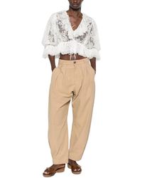 Chloé - Cropped Kanten V-Hals Top - Lyst