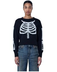 VAQUERA - Truien & Vesten ,Zwart ,Wol Skeleton Sweater - Lyst