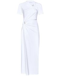 Rabanne - Weißes Kleid Mit Piercing-Details - Lyst