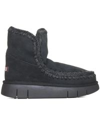 Mou - Schwarze wildleder eskimo stiefeletten - Lyst