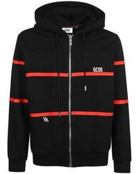 Gcds - Hoodies & Sweatvesten ,Zwart ,Katoen Logo Detail Katoenen Full-Zip Sweatshirt - Lyst