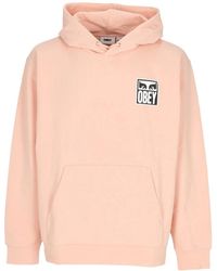Obey - Hoodies & Sweatvesten ,Roze ,Katoen Ogen Icoon Lichtgewicht Hoodie - Lyst