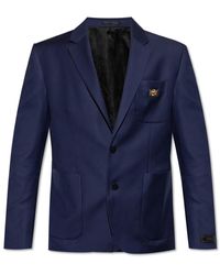 Versace - Jassen ,Blauw ,Wol Wollen Single-Breasted Blazer - Lyst