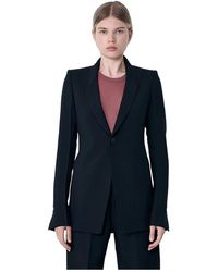 Rick Owens - Jassen ,Zwart ,Wol Wollen Single-Breasted Blazer - Lyst