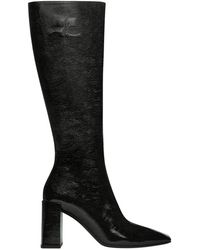 Courreges - Schoenen ,Zwart ,Leer Heritage Shadow Naplack Laarzen - Lyst