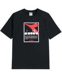Diadora - Tops ,Zwart ,Katoen Urbanity Katoen Zwart T-Shirt - Lyst