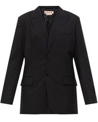 Marni - Jassen ,Zwart ,Wol Wollen Blazer - Lyst