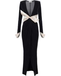 Elisabetta Franchi - Elegante kleider mit gepolsterten schultern - Lyst