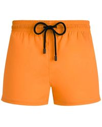 Vilebrequin - Badmode ,Oranje ,Korte En Aansluitende Effen Stretch Zwemkleding Voor - Lyst