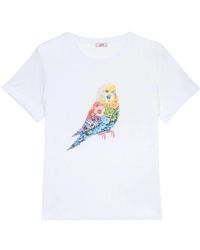Oltre - T-Shirt Met Print En Applicaties - Lyst