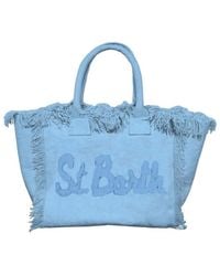 Saint Barth - Blaue canvas-handtasche vanity patch - Lyst