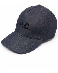 A.P.C. - Eden vpc logo denim baseball cap - Lyst