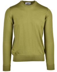 Alpha Studio - Truien & Vesten ,Groen ,Wol Pullover Met Ronde Hals - Lyst