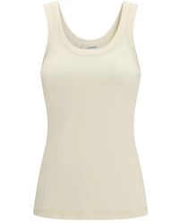 Lemaire - Katoenen Top Met Ronde Hals En Lange Mouwen - Lyst