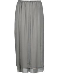 Alysi - Rokken ,Grijs ,Lange Rok Met Elastische Tailleband - Lyst