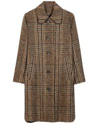 Luisa Cerano - Jassen ,Veelkleurig ,Wol Relaxed Wollen Mix Jas Met Glencheck - Lyst