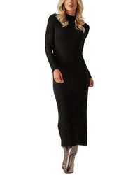 Ydence - Kleedjes ,Zwart ,Zwarte Midi Jurk Voor Vrouwen - Lyst