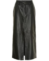 Notyz - Rokken ,Zwart ,Leer Lange Rok Skind 11308 - Lyst