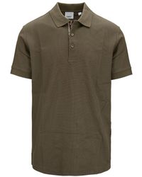 Burberry - Tops ,Groen ,Katoen Polo Shirt Met Knoopsluiting - Lyst