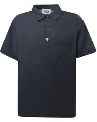 Alpha Studio - Tops ,Blauw ,Linnen Linnen Poloshirt - Lyst