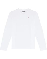DIESEL - T-shirt a maniche lunghe con micro logo - Lyst