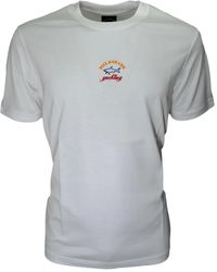 Paul & Shark - Colore bianco cop 1096 camiseta de algodón orgánico con logo - Lyst