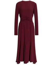 Alberta Ferretti - Jurk Met Lange Mouwen En Gedrapeerde Taille - Lyst