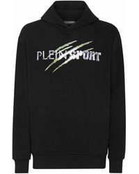 Philipp Plein - Fitness ,Zwart ,Katoen Hoodie Sweatshirt Chrome Scratch Edition - Lyst