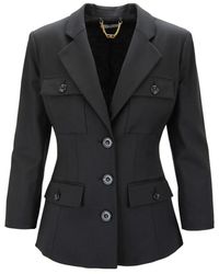 Elisabetta Franchi - Donna Blazer Met Knopen En Klassieke Kraag - Lyst