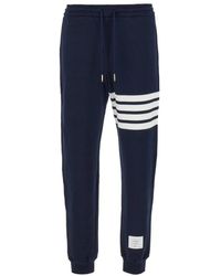 Thom Browne - Broeken ,Blauw ,Katoen Klassieke Loopback 4 Bar Joggingbroek - Lyst