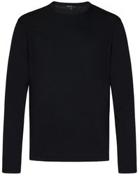 James Perse - Schwarzes satin-touch langarm t-shirt - Lyst