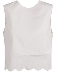 Patou - Tops ,Wit ,Geborduurde Crop Top - Lyst