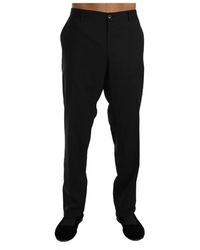 Dolce & Gabbana - Black wool stretch formal trousers - Lyst