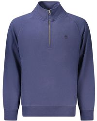 Timberland - Hoodies & Sweatvesten ,Blauw ,Katoen Exeter River Geborduurd Logo Quarter-Zip Sweatshirt - Lyst