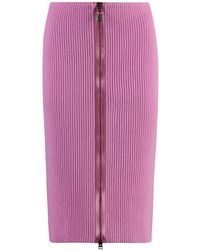 Tom Ford - Rokken ,Roze ,Wol Geribbelde Gebreide Rok Van Zijde En Wolmix - Lyst