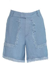 Hèst - Lila Leinen Gewebte Shorts Faded Denim - Lyst
