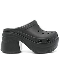 Crocs™ - Schwarze perforierte sandalen mit hohem absatz - Lyst