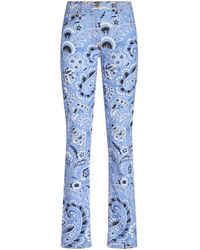 Etro - Printed Denim Jeans - Lyst